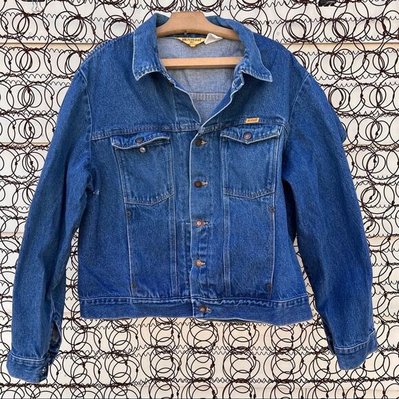Vintage 70s Rustler denim jean trucker jacket XL - Picture 1 of 6